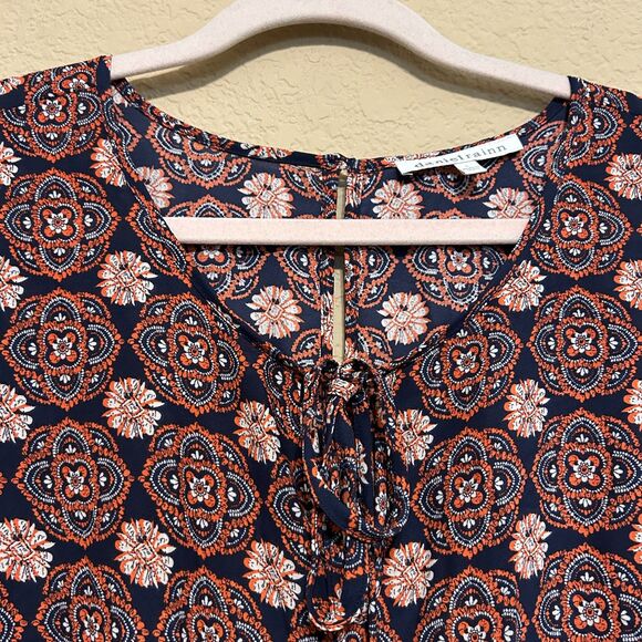 Daniel Rainn Floral Medallion Romper Womens Large Long Sleeve Multicolor Boho - Picture 4 of 9